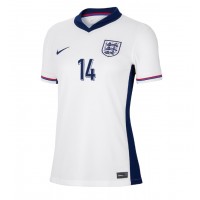 Camisa de Futebol Inglaterra Ezri Konsa #14 Equipamento Principal Mulheres Europeu 2024 Manga Curta